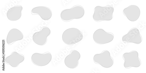 グレースケールのシンプルでおしゃれな抽象的な形のあしらい素材のベクターイラスト