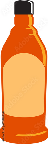 Cartoon liquor or spirit alcohol beverage bottle illustration.
