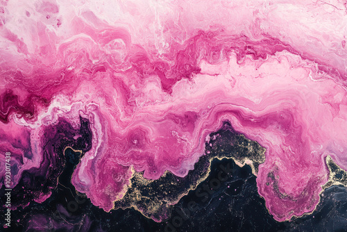 Wallpaper Mural Soft pink and black ethereal abstract art with depth Torontodigital.ca