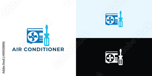 Air Conditioner Repair Logo Design Template Vector Design Illustration.