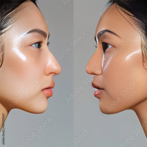 Transformative Rhinoplasty: Before and After Comparison of a Female Patient