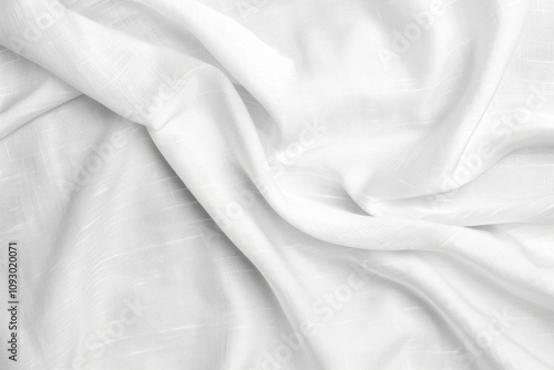 Draped white fabric, soft, luxurious texture, elegant and simple.