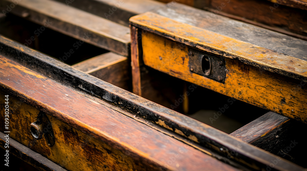 Close-up of weathered, antique wooden drawers, showcasing rich textures and aged patina. The image evokes feelings of history and time. Close-up of weathered, antique wooden drawers, showcasing rich textures and aged patina. The image evokes feelings of history and time.