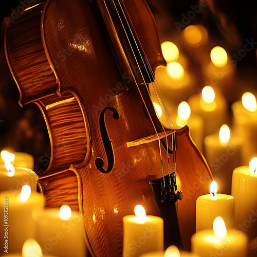 Violin and Candlelight: A Romantic and Serene Scene