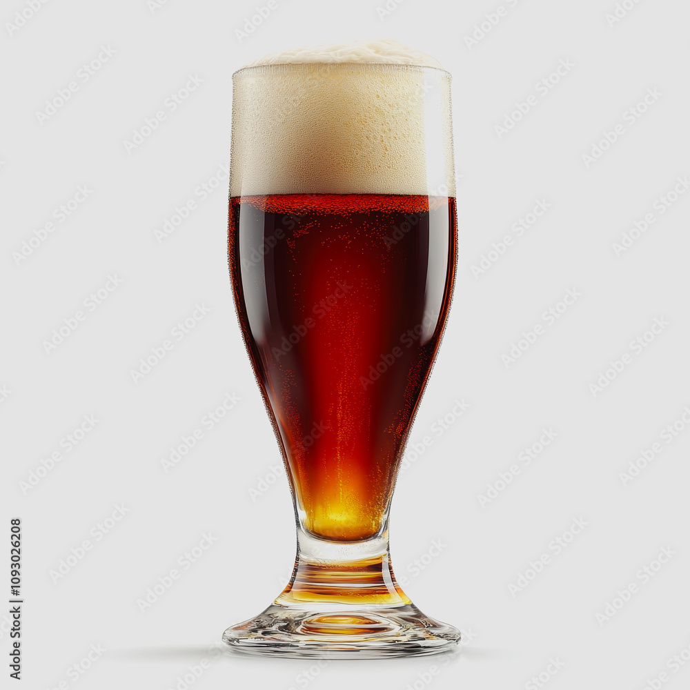 Refreshing Amber Lager in a Tall Glass, Topped with Creamy Foam, Captured in a Minimalist Style, Perfect for Beverage Promotion or Restaurant Menus Refreshing Amber Lager in a Tall Glass, Topped with Creamy Foam, Captured in a Minimalist Style, Perfect for Beverage Promotion or Restaurant Menus