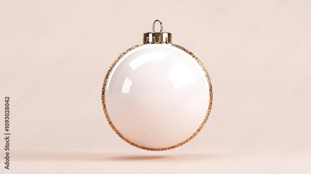 Elegant white christmas ornament holiday decor studio setting minimalist style close-up view festive aesthetic Elegant white christmas ornament holiday decor studio setting minimalist style close-up view festive aesthetic
