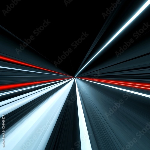 Wallpaper Mural Abstract speed light trails converging at vanishing point. Torontodigital.ca