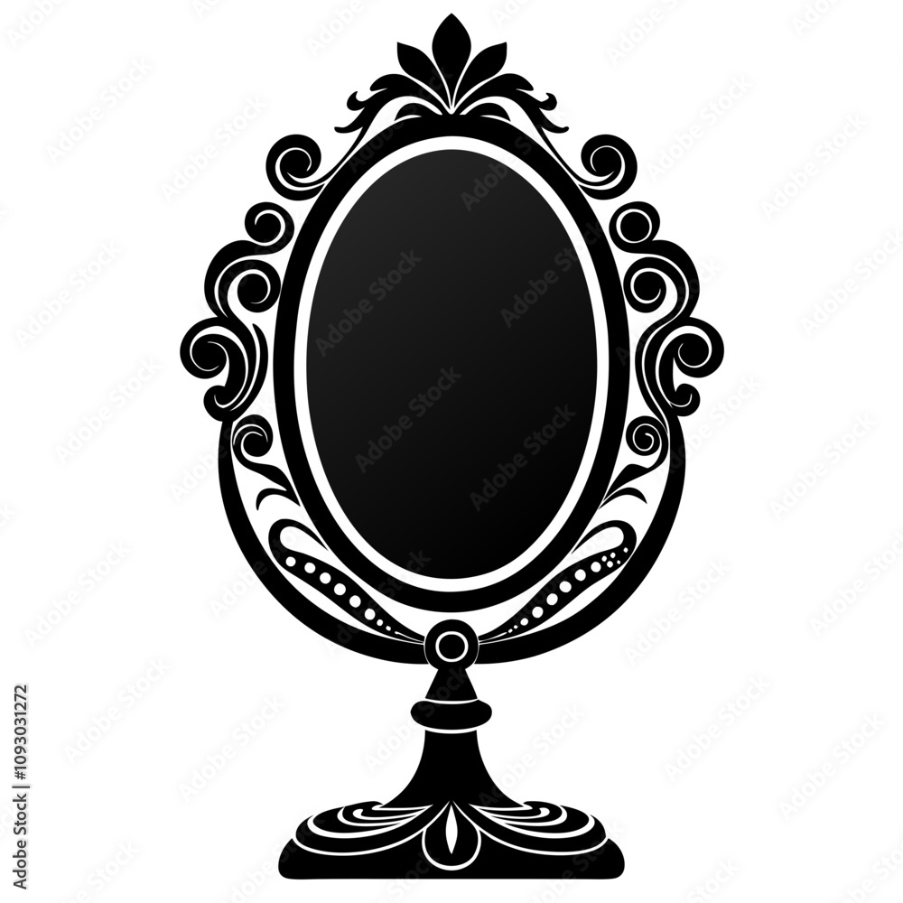 Mirror silhouette vector illustration isolated on a white background Mirror silhouette vector illustration isolated on a white background
