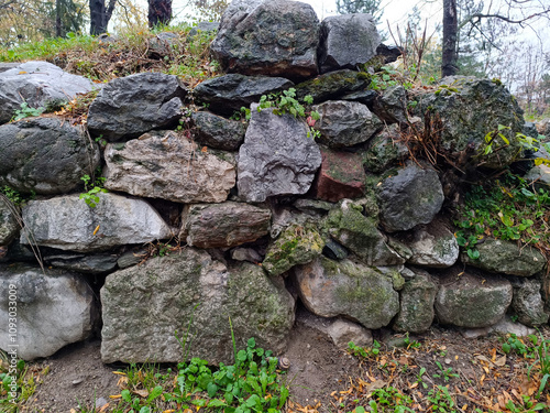 Stone old wall