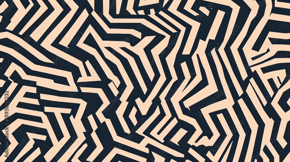 A seamless abstract line pattern with zigzagging lines that interlock and form a geometric maze-like structure. The repeating design is simple yet sophisticated, making it ideal for a variety of A seamless abstract line pattern with zigzagging lines that interlock and form a geometric maze-like structure. The repeating design is simple yet sophisticated, making it ideal for a variety of