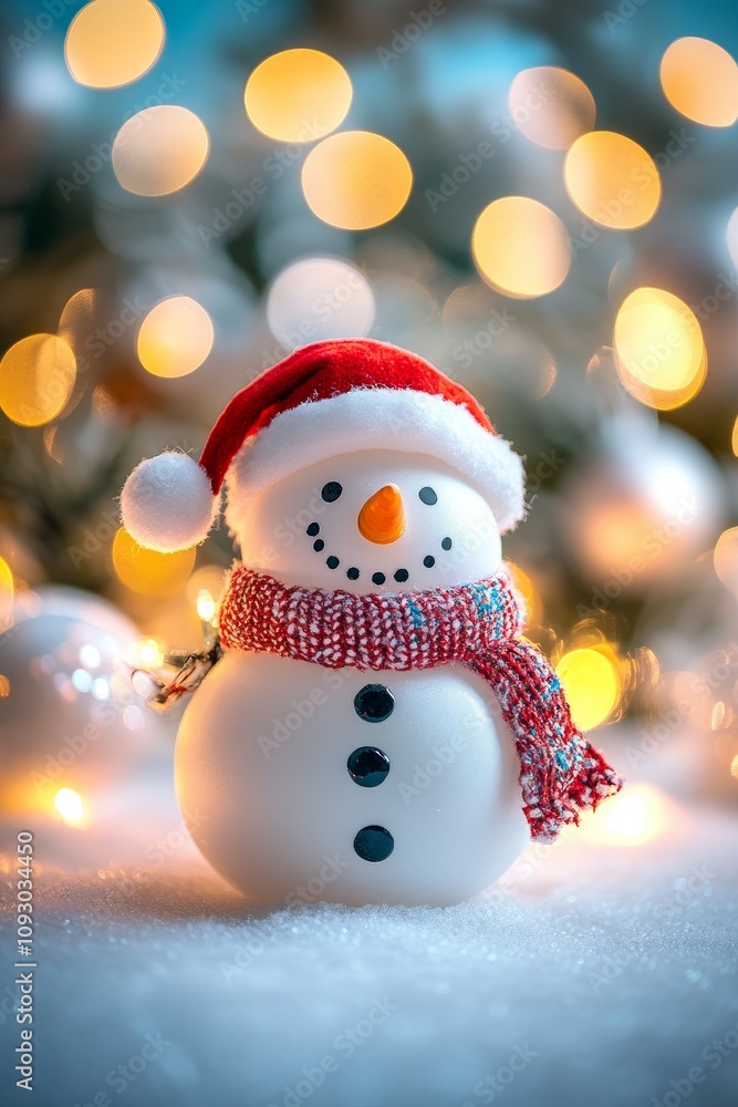 cure funny Snowman under snow in park cure funny Snowman under snow in park