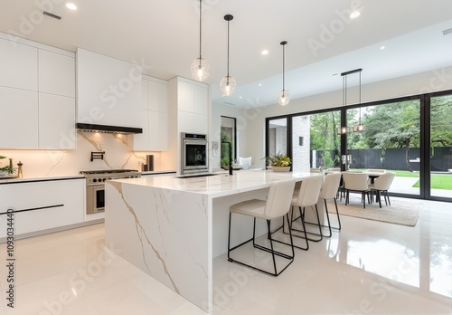 Modern kitchen with sleek design and natural light in a contemporary home