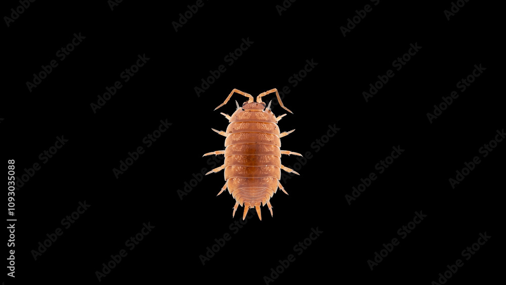 Isopoda Porcellio laevis Orange, family Porcellionidae, is a cosmopolitan, able to move quickly. Found under rocks and logs in humid places Isopoda Porcellio laevis Orange, family Porcellionidae, is a cosmopolitan, able to move quickly. Found under rocks and logs in humid places