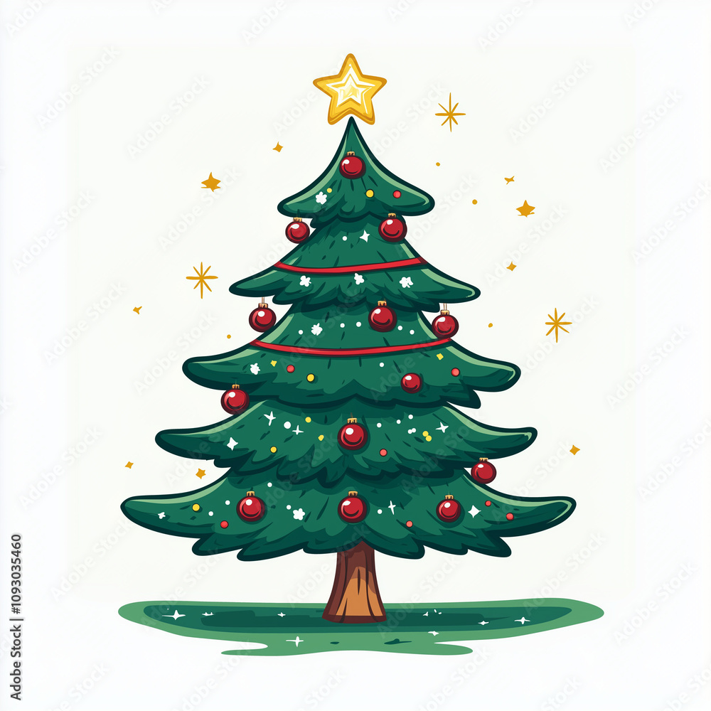 Fototapeta premium christmas tree with balls