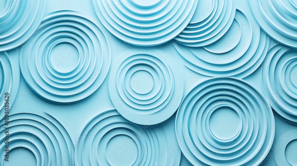 A stylish abstract design with overlapping circular lines forming intricate patterns on a flat light blue background. The geometric arrangement emphasizes depth and rhythm, making it visually engaging A stylish abstract design with overlapping circular lines forming intricate patterns on a flat light blue background. The geometric arrangement emphasizes depth and rhythm, making it visually engaging