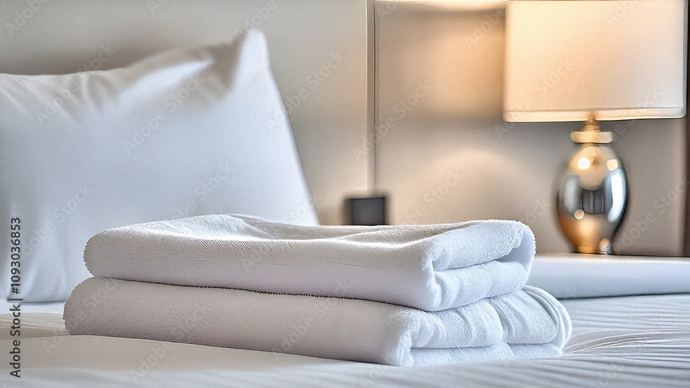 Crisp sheets and pillows for a five-star hotel room Crisp sheets and pillows for a five-star hotel room