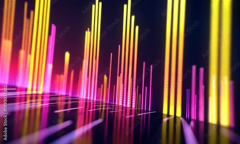Abstract vibrant equalizer bars on dark background. Abstract vibrant equalizer bars on dark background.