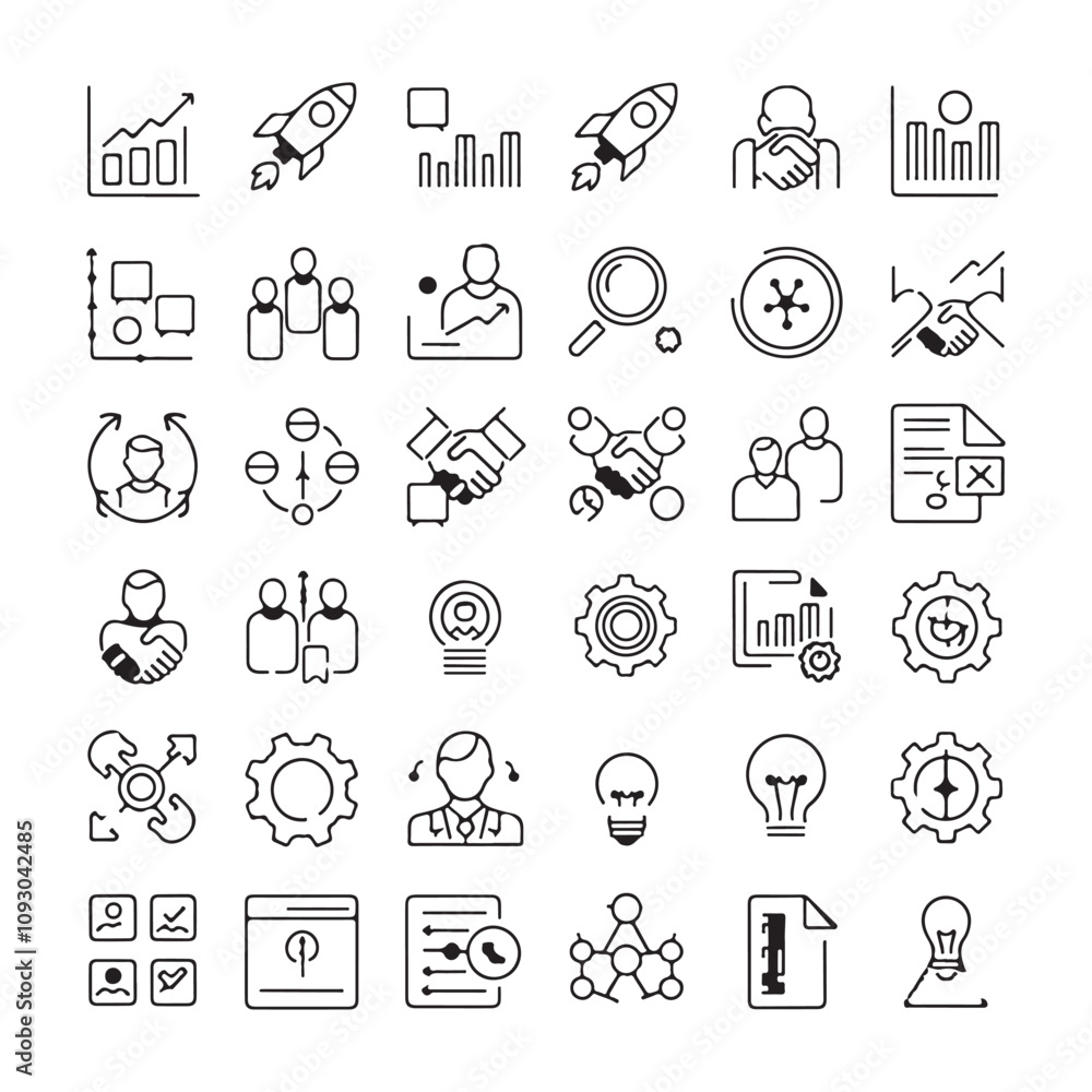 Fototapeta premium Customizable Icon Design Bundle for Digital Platforms