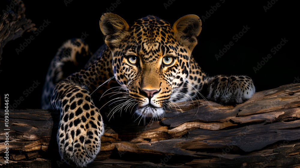 Obraz premium African Leopard Panthera pardus illuminated