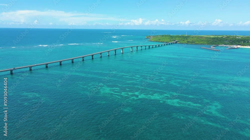 Cinematic aerial flyover of Yonaha Maehama Beach in Miyakojima Island in Okinawa, Japan Cinematic aerial flyover of Yonaha Maehama Beach in Miyakojima Island in Okinawa, Japan