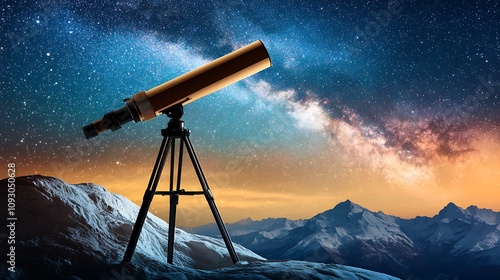 Using advanced imaging technology, a telescope allows you to peer into the endless expanse of the starry night sky, showcasing the beauty and mystery of the universe in stunning detail.