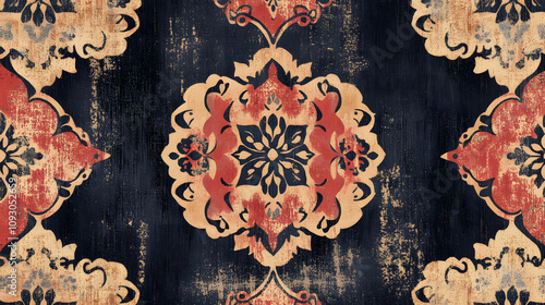 Vintage floral gold pattern design photo