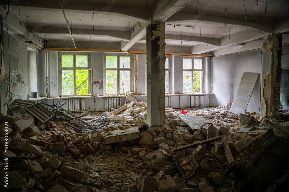 Abandoned ex industrial building in Leipzig, ex DDR, Germany. Abandoned ex industrial building in Leipzig, ex DDR, Germany.