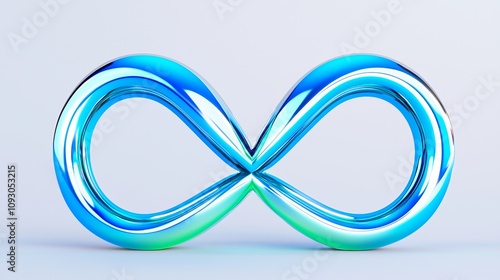 Dynamic infinity loop sculpture modern art gallery 3d object minimalist design close-up creative concepts