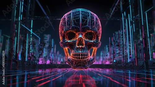 A 3D graphic designing skull photo