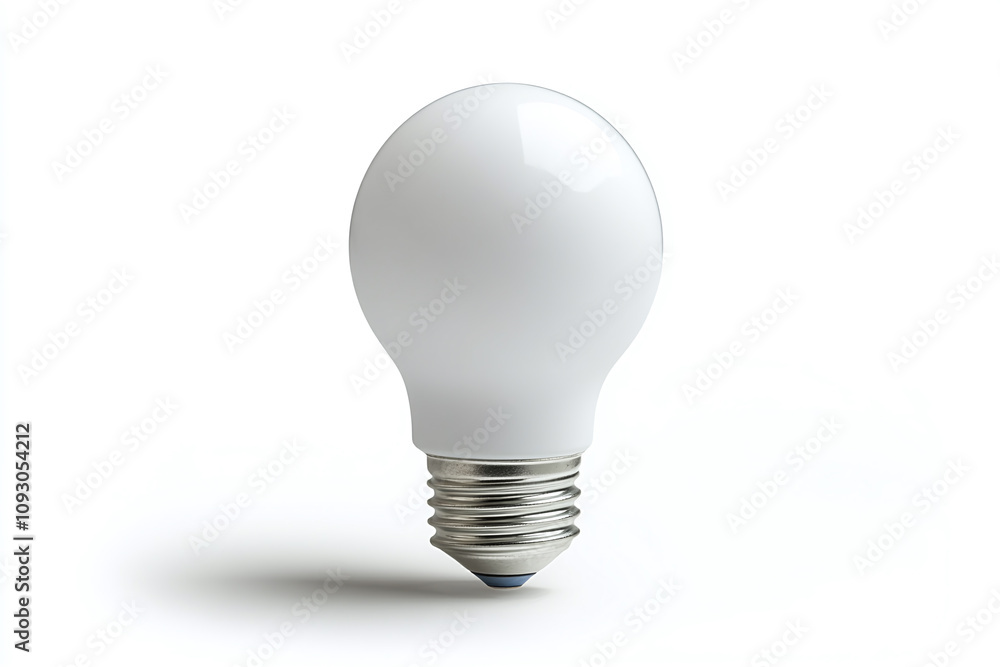 A simple light bulb on a white background, space for copy text. A simple light bulb on a white background, space for copy text.