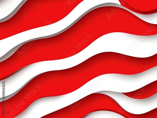 Wallpaper Mural Curve wave shape pattern on red white color tone illustration wallpaper background Torontodigital.ca