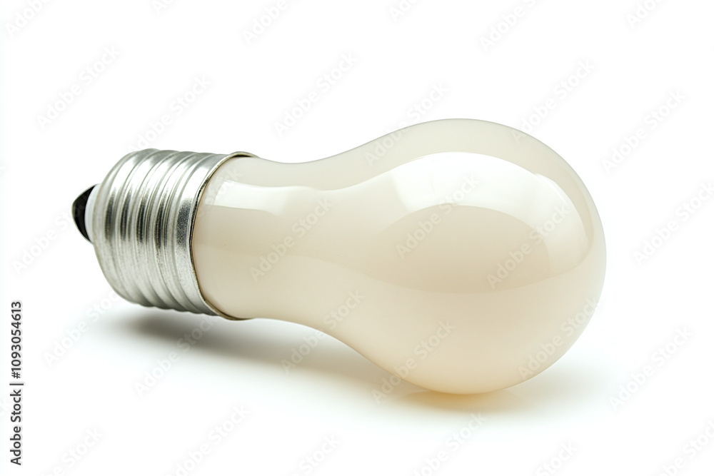 A simple light bulb on a white background, space for copy text. A simple light bulb on a white background, space for copy text.