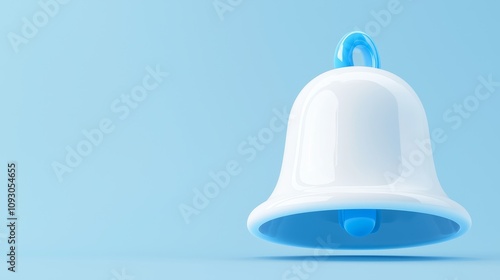 Notification bell icon digital workspace graphic design minimalist style close-up view modern communication concept