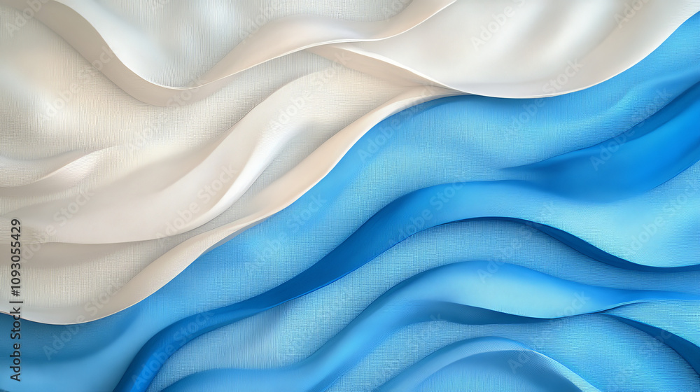 Abstract waves of white and blue create soothing, flowing pattern, evoking sense of calm and tranquility. smooth curves and soft colors blend harmoniously, resembling gentle ocean waves Abstract waves of white and blue create soothing, flowing pattern, evoking sense of calm and tranquility. smooth curves and soft colors blend harmoniously, resembling gentle ocean waves