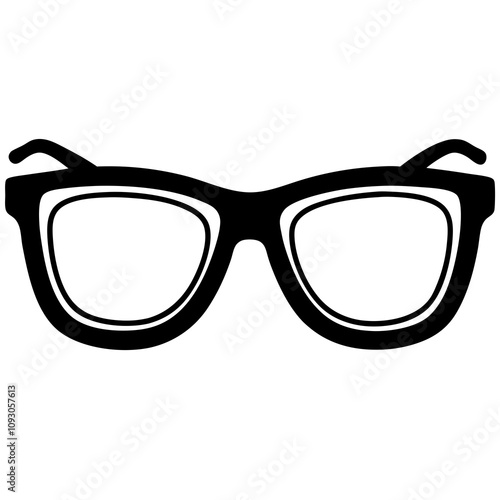 glasses on white background