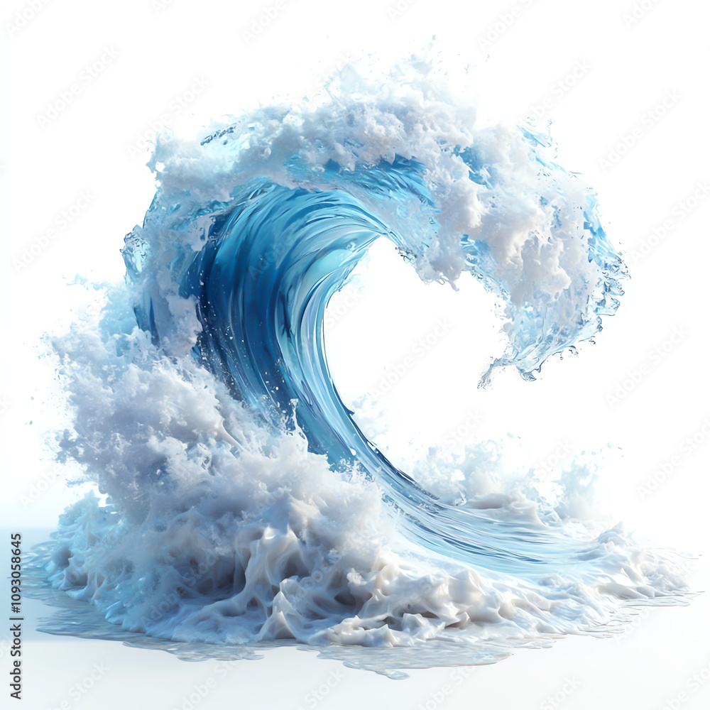 Dynamic ocean wave with frothy crest Dynamic ocean wave with frothy crest