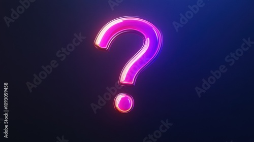 Colorful neon question mark.