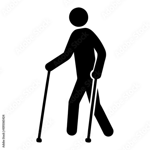 person with crutches