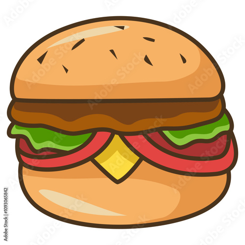 Hamburger isolated on white background