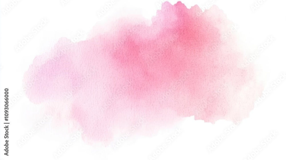 Obraz premium Soft Pastel Pink Watercolor Background with Gentle Gradient, Elegant Dreamy Quality for Romantic Feminine Designs, Subtle Visually Appealing Vector Clipart Isolated on White