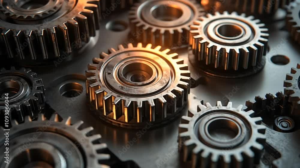 Close-up of intricate metal gears interlocked together, symbolizing teamwork, precision, and complex systems. Close-up of intricate metal gears interlocked together, symbolizing teamwork, precision, and complex systems.