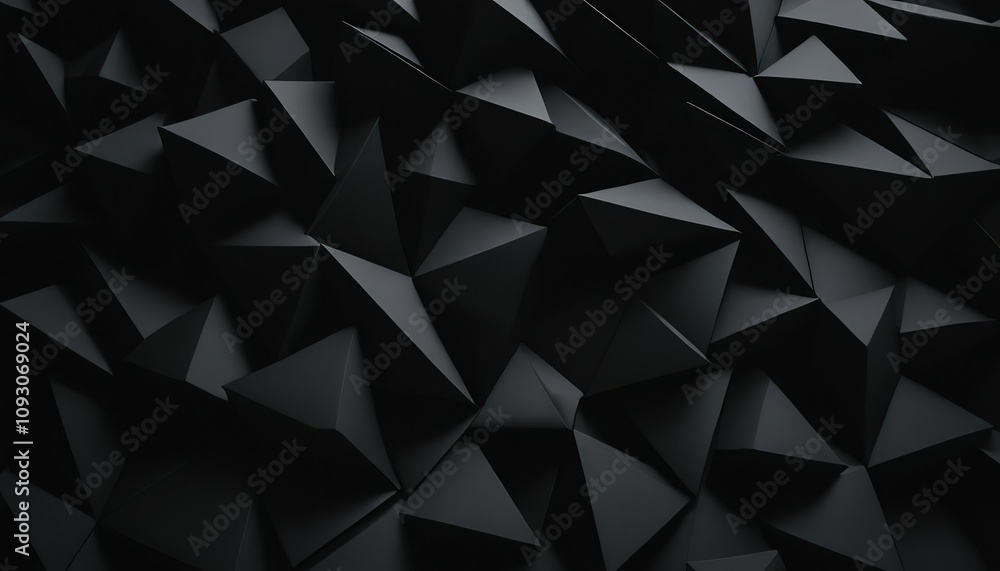 Fototapeta premium Black geometric hexagonal abstract background surface polygonal pattern with glowing hexagons 209