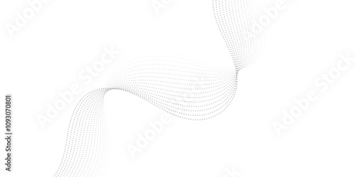 Abstract gray wave dynamic curve dots lines background. Energy technology concept halftone modern backdrop design for business, presentation, banner.