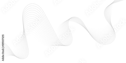 Abstract gray wave dynamic curve dots lines background. Energy technology concept halftone modern backdrop design for business, presentation, banner.