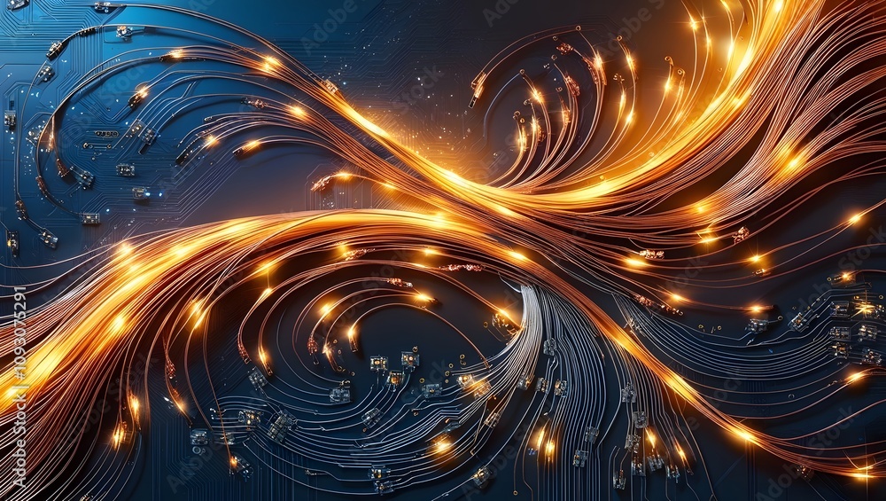 Obraz premium abstract background with glowing circles