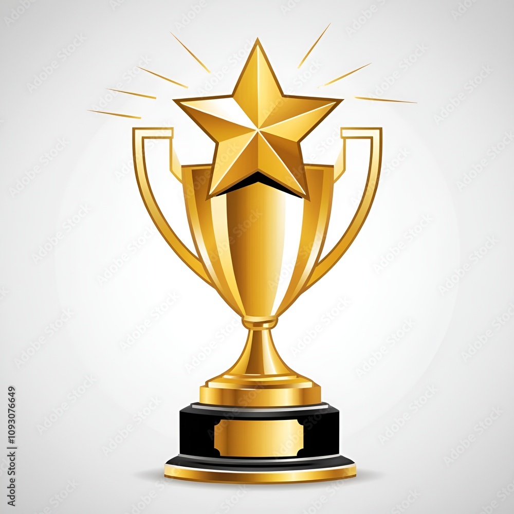A golden trophy with a star on top A golden trophy with a star on top