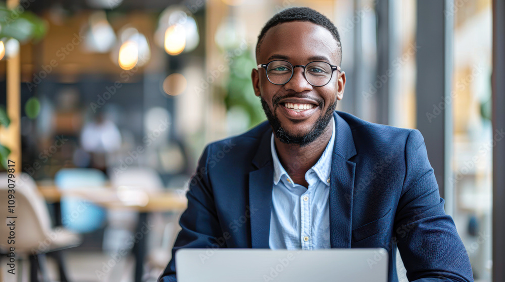 A man wearing a suit and glasses is smiling at the camera A man wearing a suit and glasses is smiling at the camera
