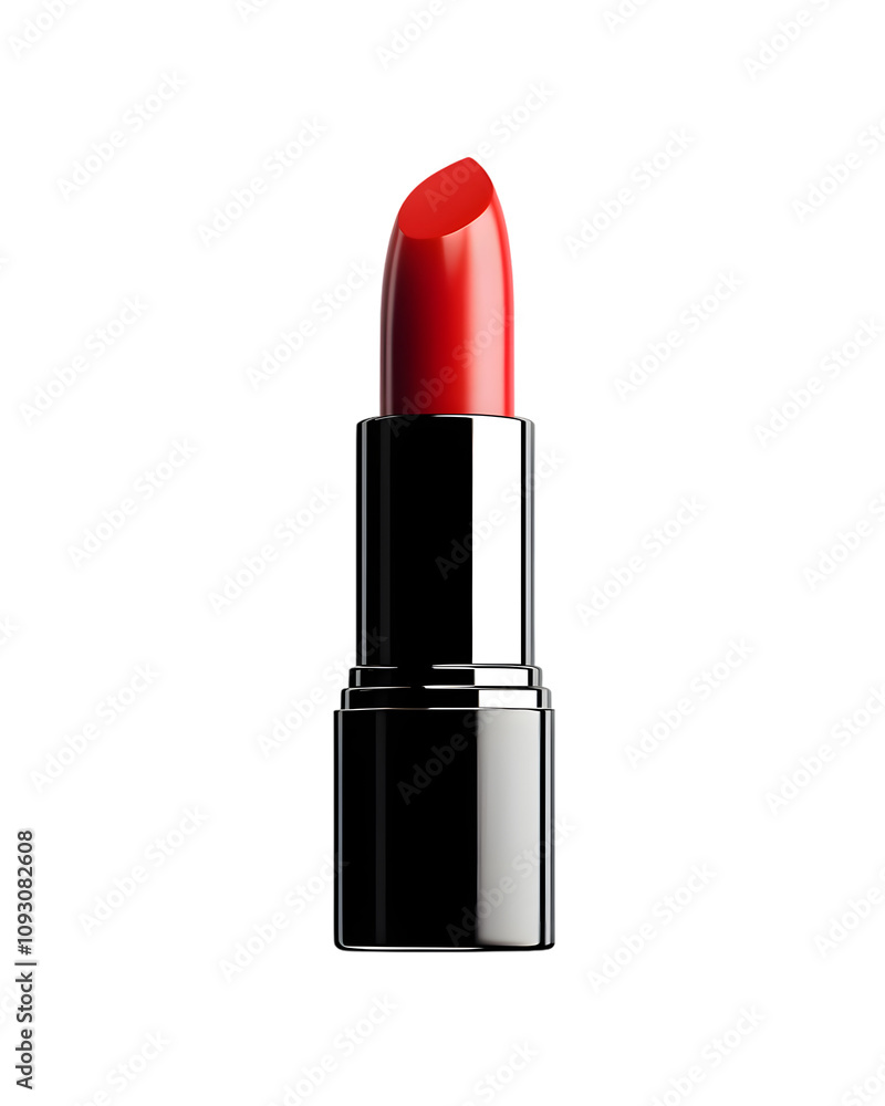 Red lipstick isolated on white transparent background