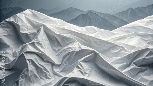 Wallpaper Mural Wrinkled and glued paper, artistic, creating a mountain landscape, textured gray tones Torontodigital.ca