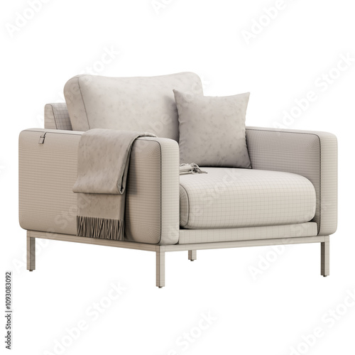 A chair with a blanket draped over it